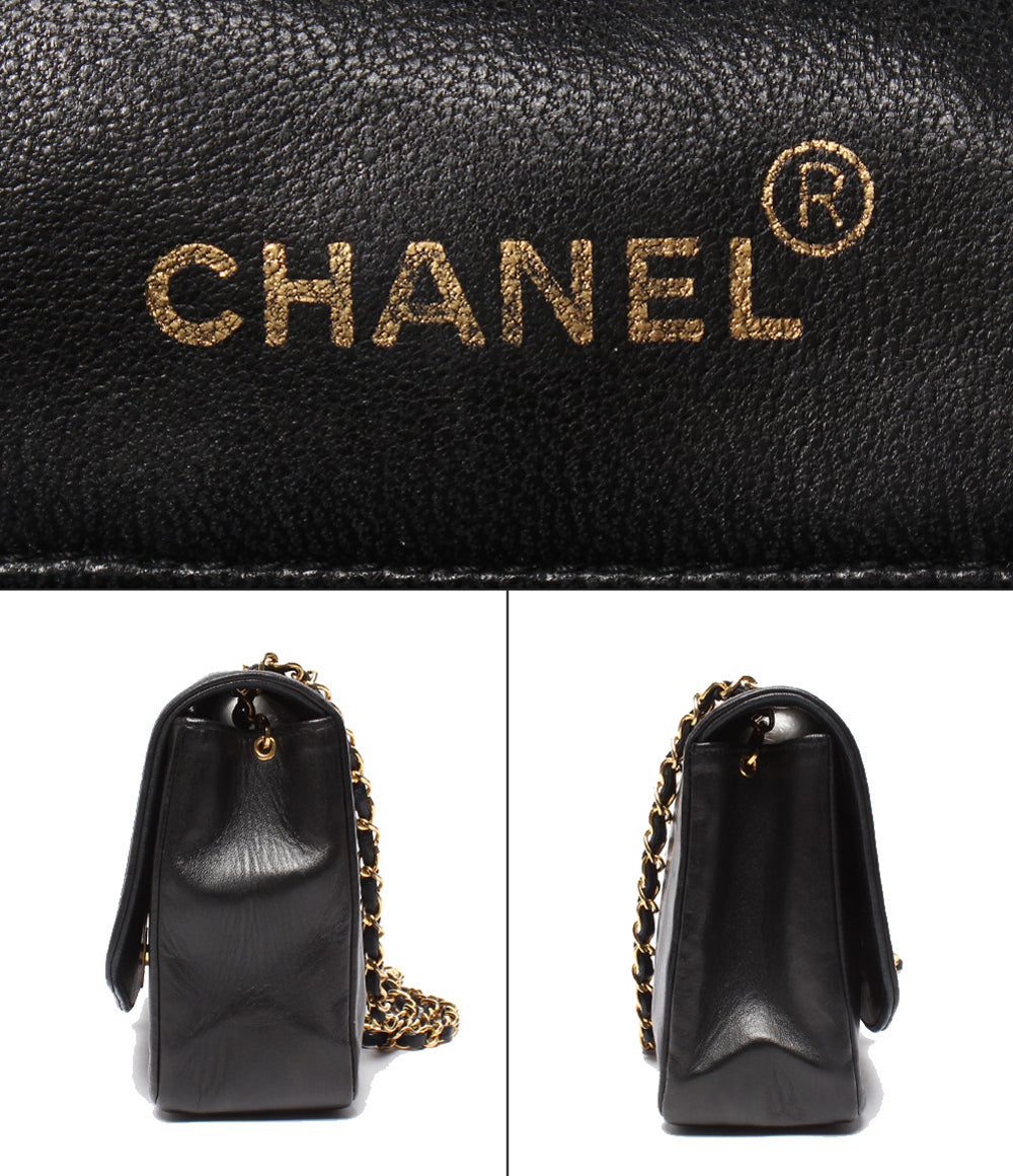 CHANEL チェーンショルダーバッグ ゴールド金具 シングルフラップ シングルチェーン マトラッセ ラムスキン 2番台 ダイアナ25 A01165 レディース