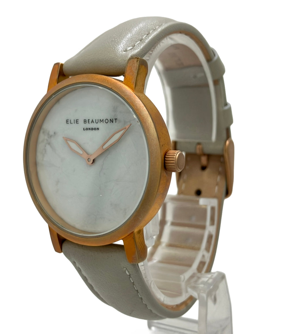 ELIE BEAUMONT 腕時計 クオーツ ホワイト EB816 レディース エリービューモント