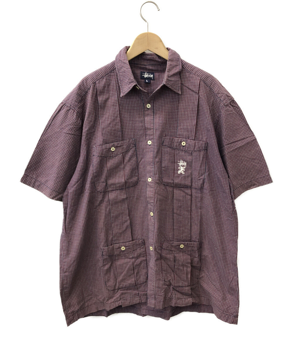 ステューシー  半袖シャツ チェックキューバシャツ      メンズ SIZE L (L) STUSSY