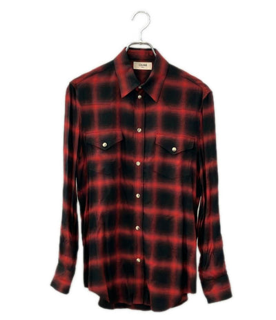 CELINE 長袖 ウエスタンチェックシャツ 2C027054D メンズ SIZE 37 セリーヌ