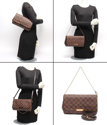 LOUIS VUITTON 2wayショルダーバッグ ハンドバッグ 肩掛け 斜め掛け ダミエ フェイボリットMM N41129 レディース ルイ・ヴィトン