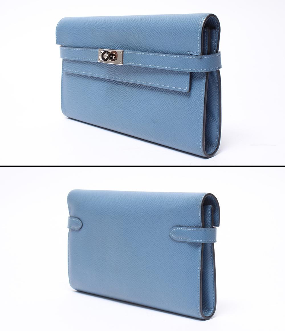 HERMES 長財布 C刻印 シルバー金具 ヴォーエプソン ケリーウォレット レディース エルメス