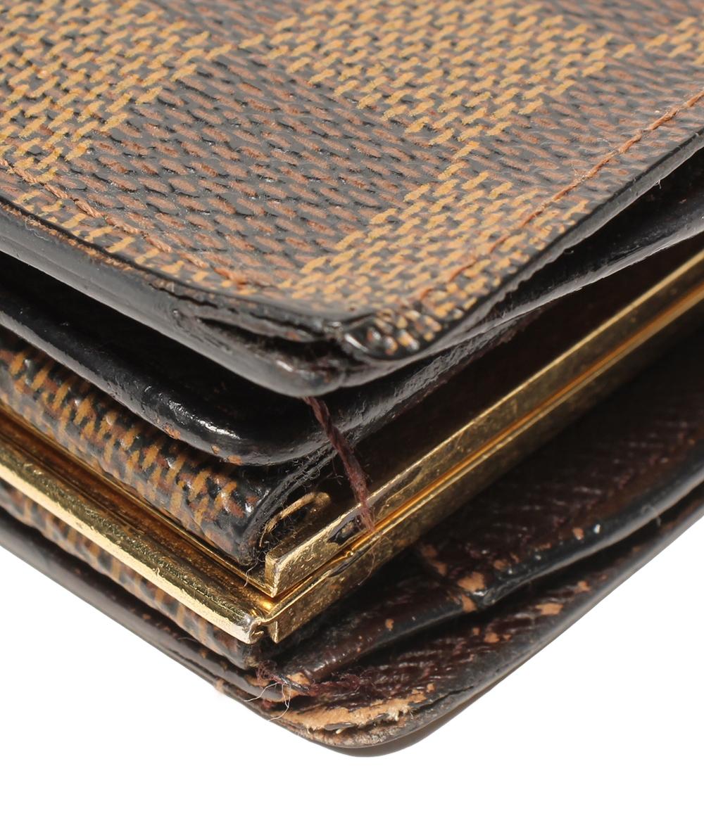訳あり ルイ・ヴィトン 二つ折り財布 ポルトフォイユ ヴィエノワ ダミエ N61674 レディース LOUIS VUITTON