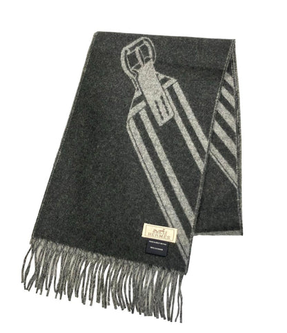 美品 HERMES マフラー カシミヤ100% ジグザグのサングル レディース メンズ エルメス