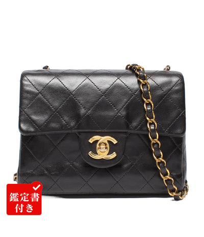 CHANEL チェーンショルダーバッグ ゴールド金具 ミニマトラッセ 3番台 シングルチェーン シングルフラップ ラムスキン レディース シャネル