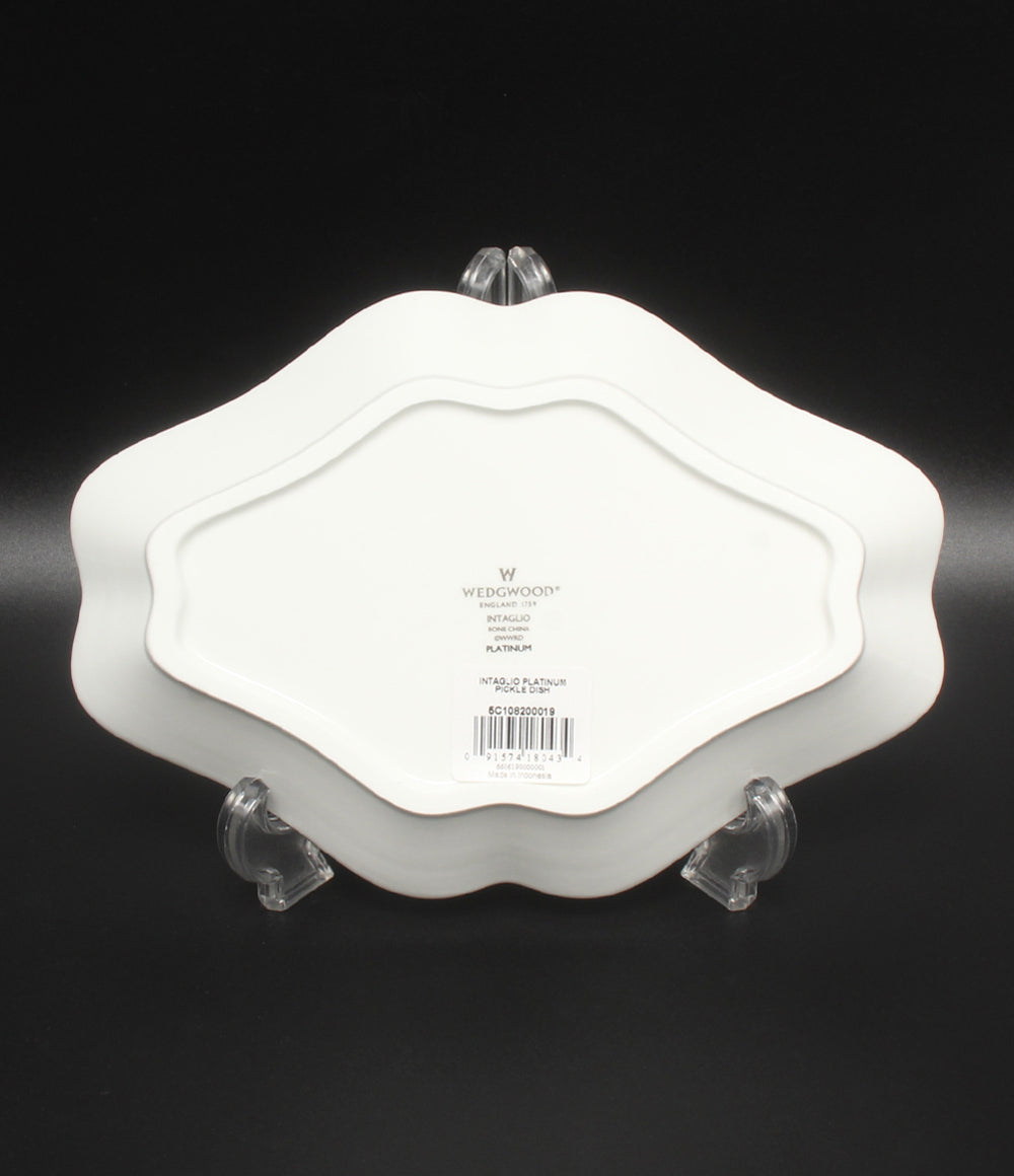 美品 WEDGWOOD ダイヤディッシュ 皿 22cm インタグリオ プラチナ ウエッジウッド