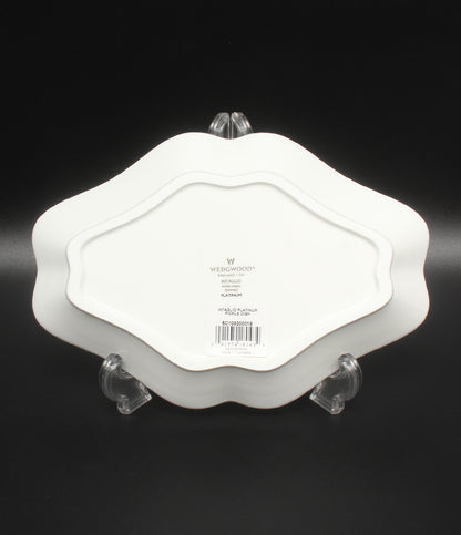 美品 WEDGWOOD ダイヤディッシュ 皿 22cm インタグリオ プラチナ ウエッジウッド