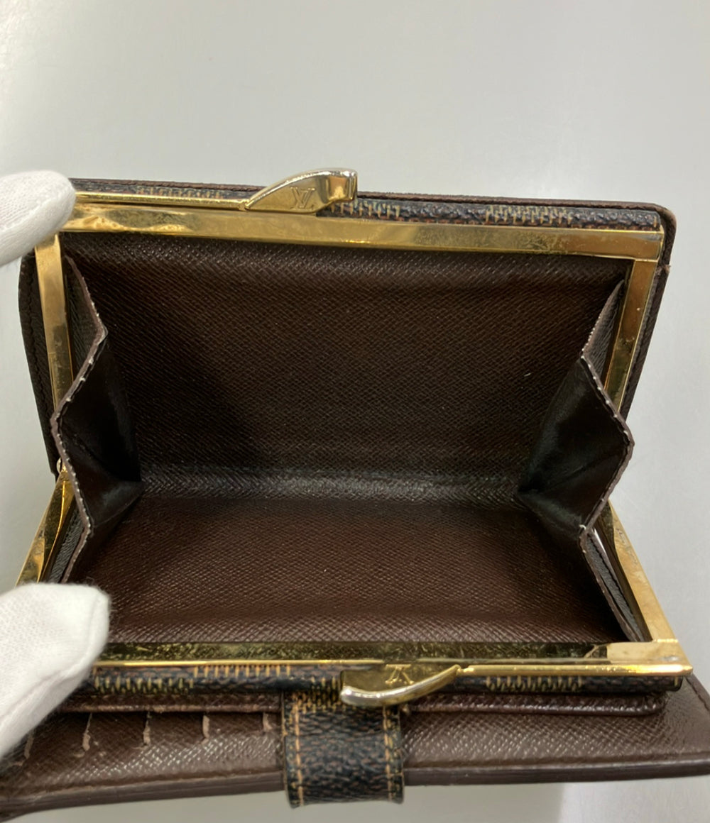 LOUIS VUITTON 二つ折り財布 がま口 ポルトフォイユ ヴィエノワ ダミエ エベヌ N61674 レディース ルイ・ヴィトン