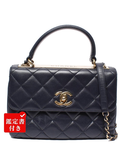 CHANEL 2wayチェーンショルダーバッグ ハンドバッグ 肩掛け ゴールド金具 ラムスキン マトラッセ レディース シャネル