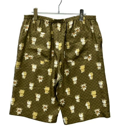 GUCCI シルク100%ハーフパンツ GG総柄 ドラえもん 649062 メンズ SIZE 46 (M) グッチ