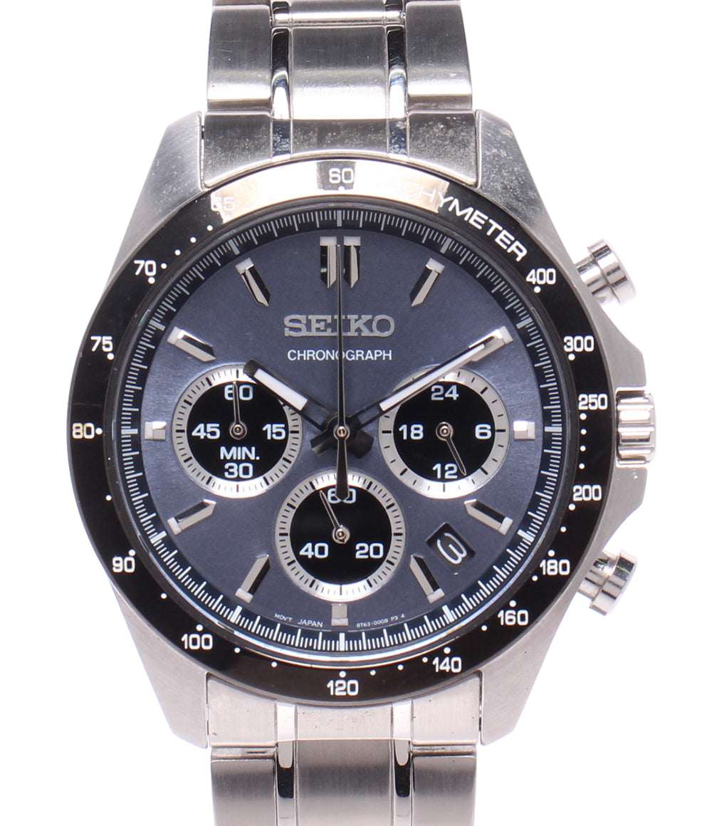 SEIKO 腕時計 クオーツ ブルー 8T63-00D0 メンズ セイコー