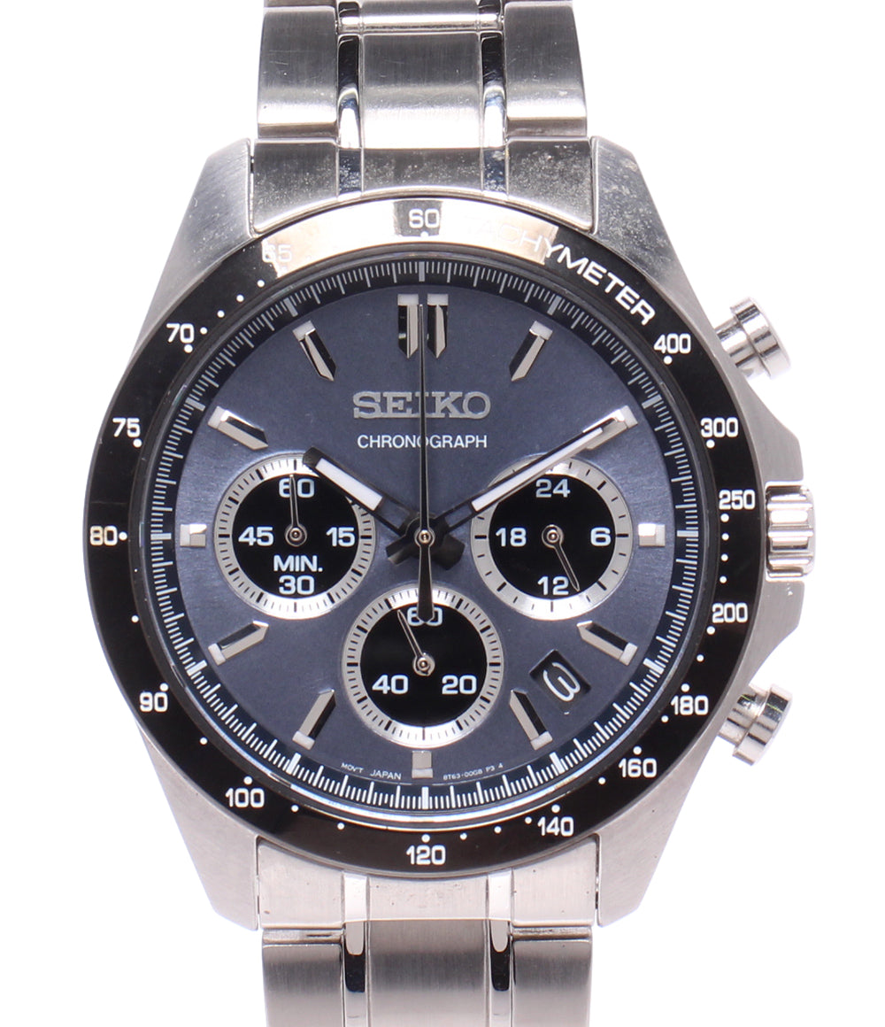 SEIKO 腕時計 クオーツ ブルー 8T63-00D0 メンズ セイコー