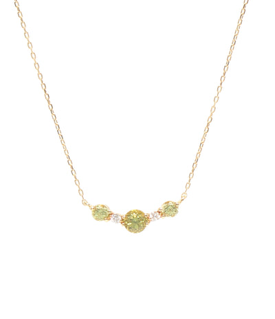 美品 STAR JEWELRY ネックレス K18 ペリドット ダイヤ 0.02ct レディース スタージュエリー