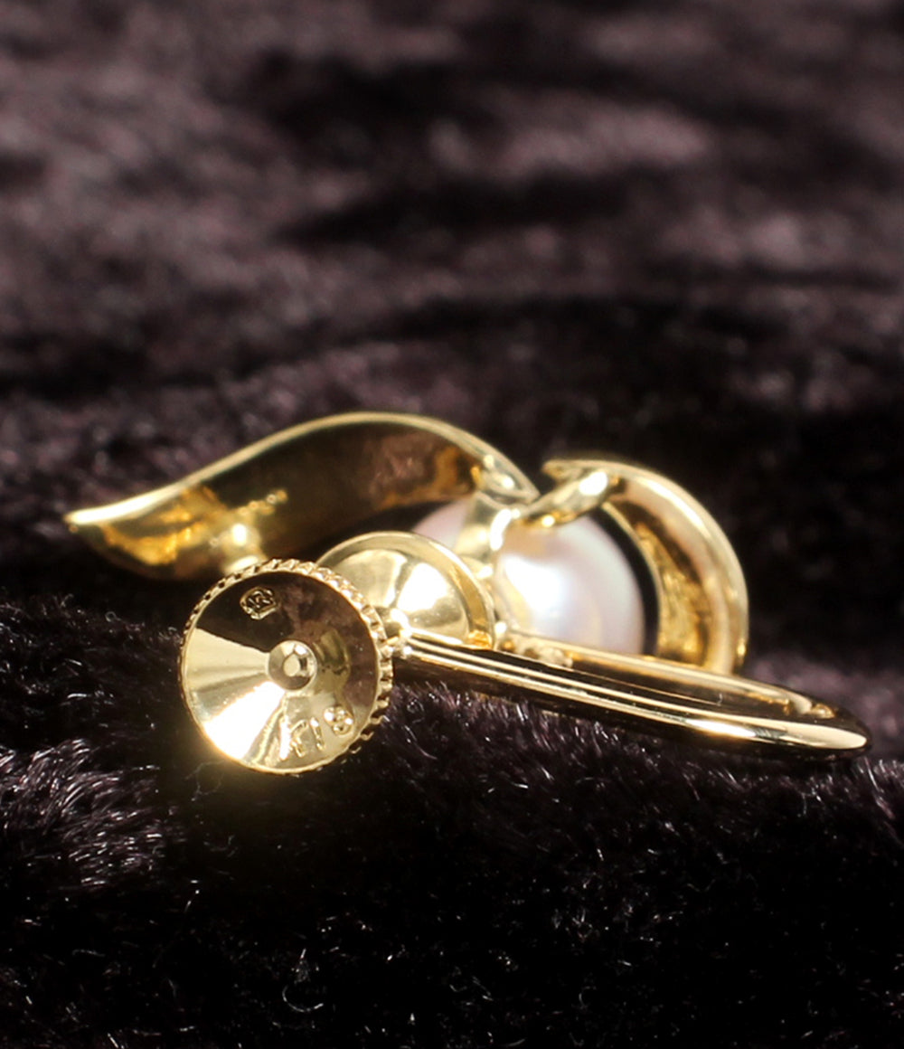 美品 MIKIMOTO イヤリング K18 パール 6.5mm レディース ミキモト