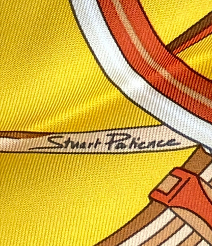 HERMES スカーフ カレ90 シルク100% ステイトリー ホイールズ レディース エルメス