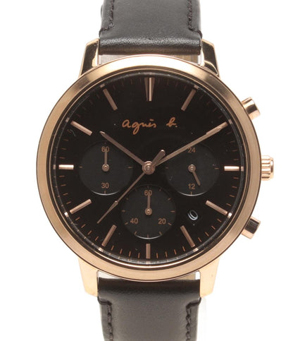 agnes b. 腕時計 クオーツ ブラック VD53-KWB0 レディース メンズ アニエスベー