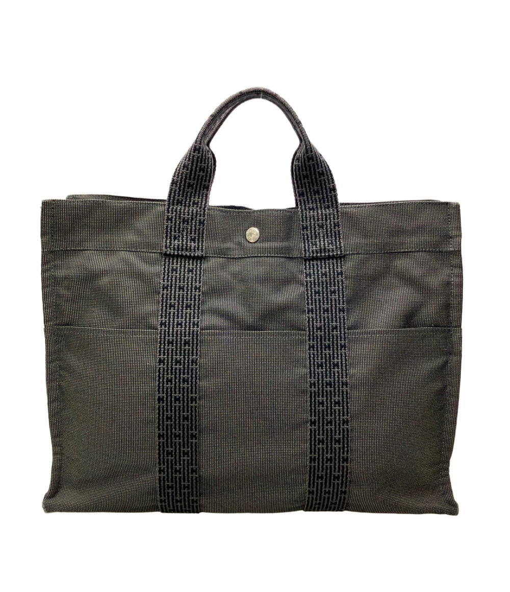 HERMES トートバッグ ナイロンキャンバス エールラインMM レディース エルメス
