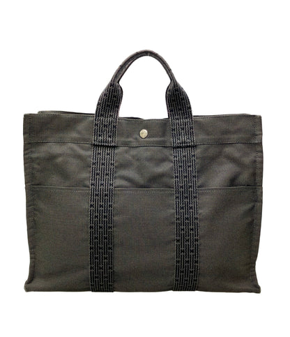 HERMES トートバッグ ナイロンキャンバス エールラインMM レディース エルメス