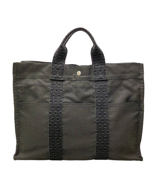 HERMES トートバッグ ナイロンキャンバス エールラインMM レディース エルメス