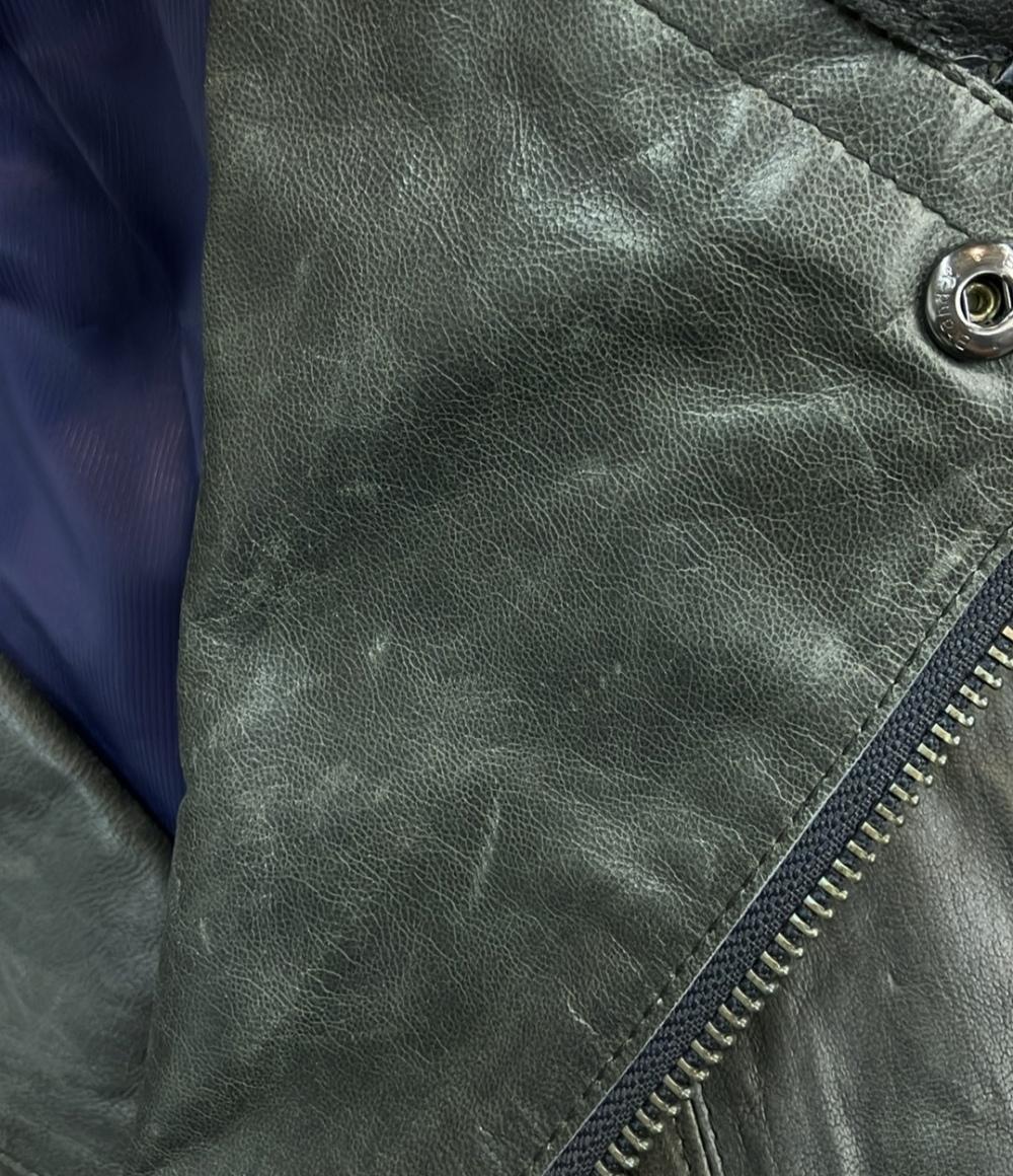 【LANVIN em Bleu】レザー シングルライダースジャケット ランバンオンブルー シングルライダースジャケット メンズ SIZE