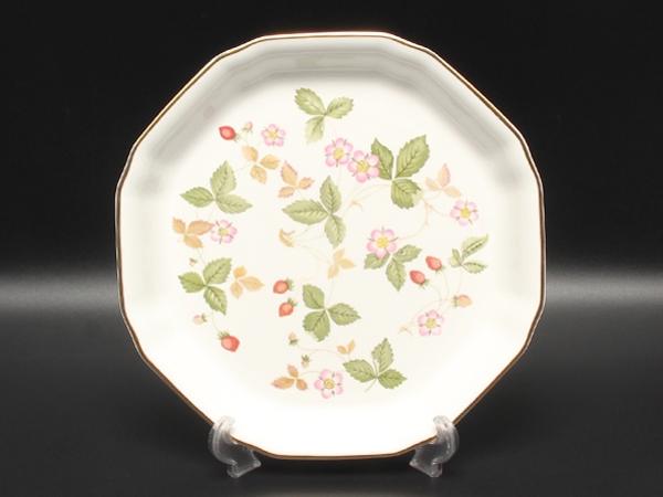 美品 ウエッジウッド オクタゴナルディッシュ 皿 25cm ワイルドストロベリー WEDGWOOD