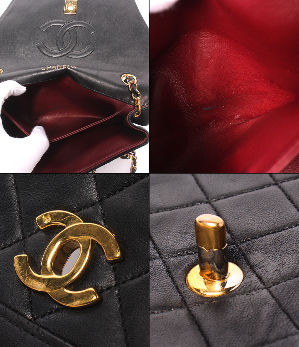 CHANEL チェーンショルダーバッグ ゴールド金具 シングルチェーン シングルフラップ 1番台 斜め掛け ダイアナマトラッセ レディース シャネル