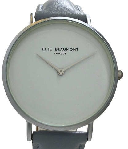 美品 ELIE BEAUMONT 腕時計 クオーツ ホワイト EB815 レディース エリービューモント