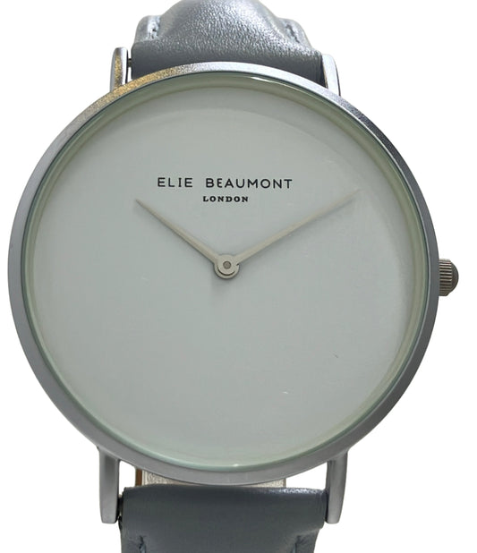 美品 ELIE BEAUMONT 腕時計 クオーツ ホワイト EB815 レディース エリービューモント