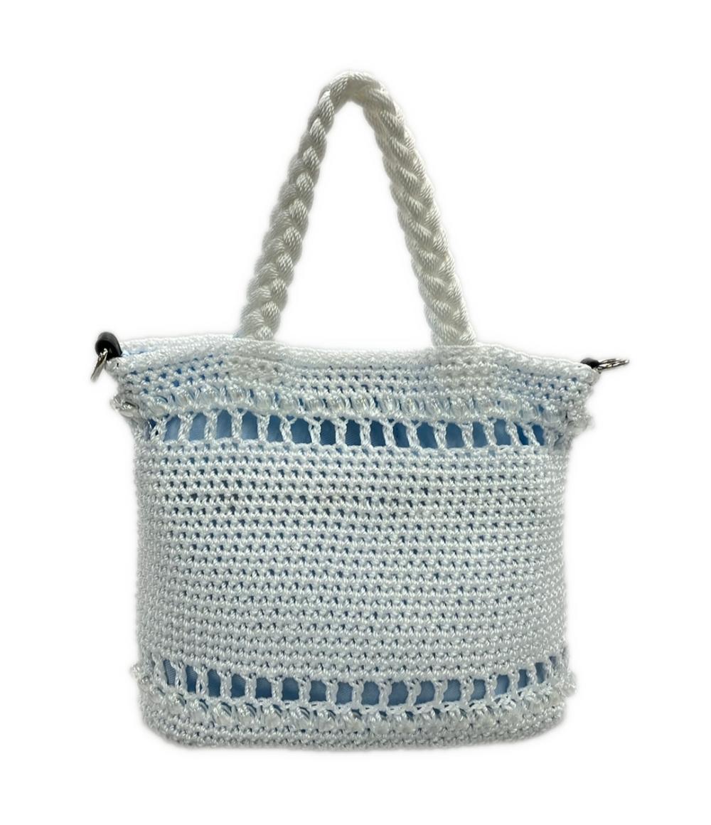 美品 MARY QUANT トートバッグ ショルダーバッグ 2WAY 斜め掛け オーロラビーズクロッシェ レディース マリークヮント