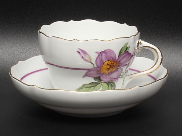 美品 Meissen カップ＆ソーサー ベーシックフラワー クレマチス マイセン