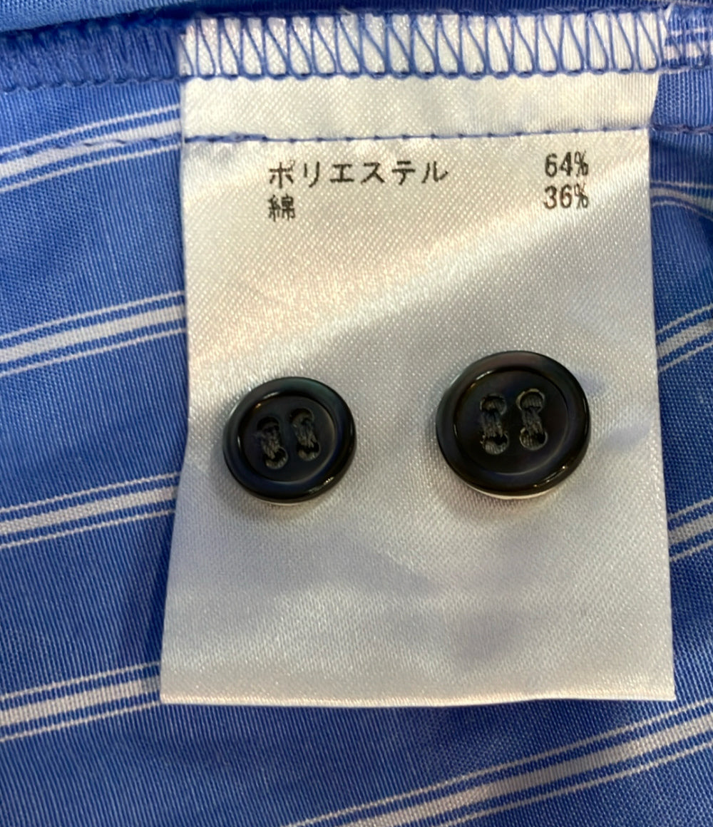 美品 GRACE CONTINENTAL 長袖ブラウス ストライプ フーデット 25SS タグ付き フロントボタン フードカフタンTOP 0325141327-00 レディース SIZE 36
