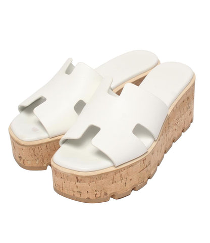 HERMES サンダル レザー コルク エズ 30 レディース SIZE 37 エルメス