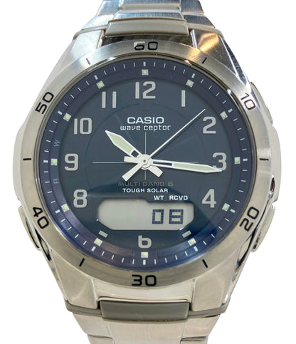 CASIO 腕時計 ソーラー ネイビー WVA-M640 メンズ カシオ