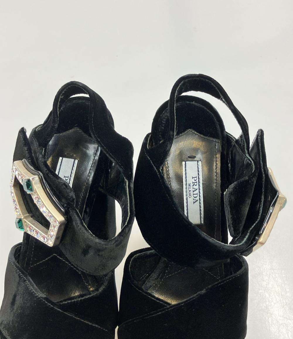 PRADA プラットフォームサンダル ベルベット レディース SIZE 35 1/2 22.5(cm) プラダ