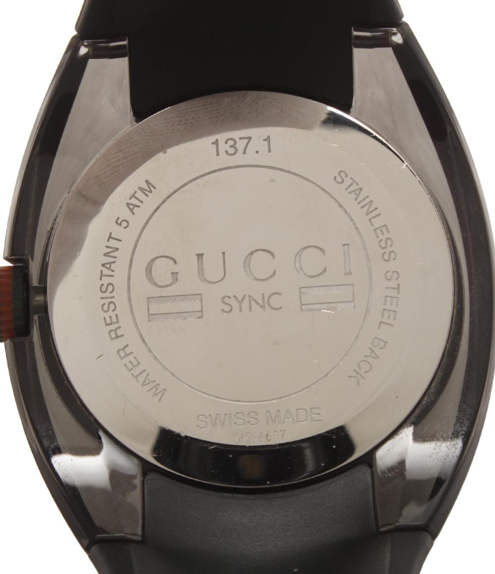 グッチ 腕時計 シンク SYNC クオーツ ブラック YA137101 メンズ GUCCI