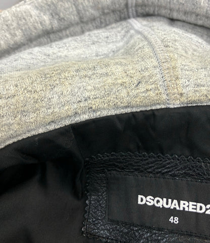 DSQUARED2 レザージャケット パーカー ドッキング レイヤード 15AW S74AM0561 SX7818 メンズ SIZE 48 (L) ディースクエアード