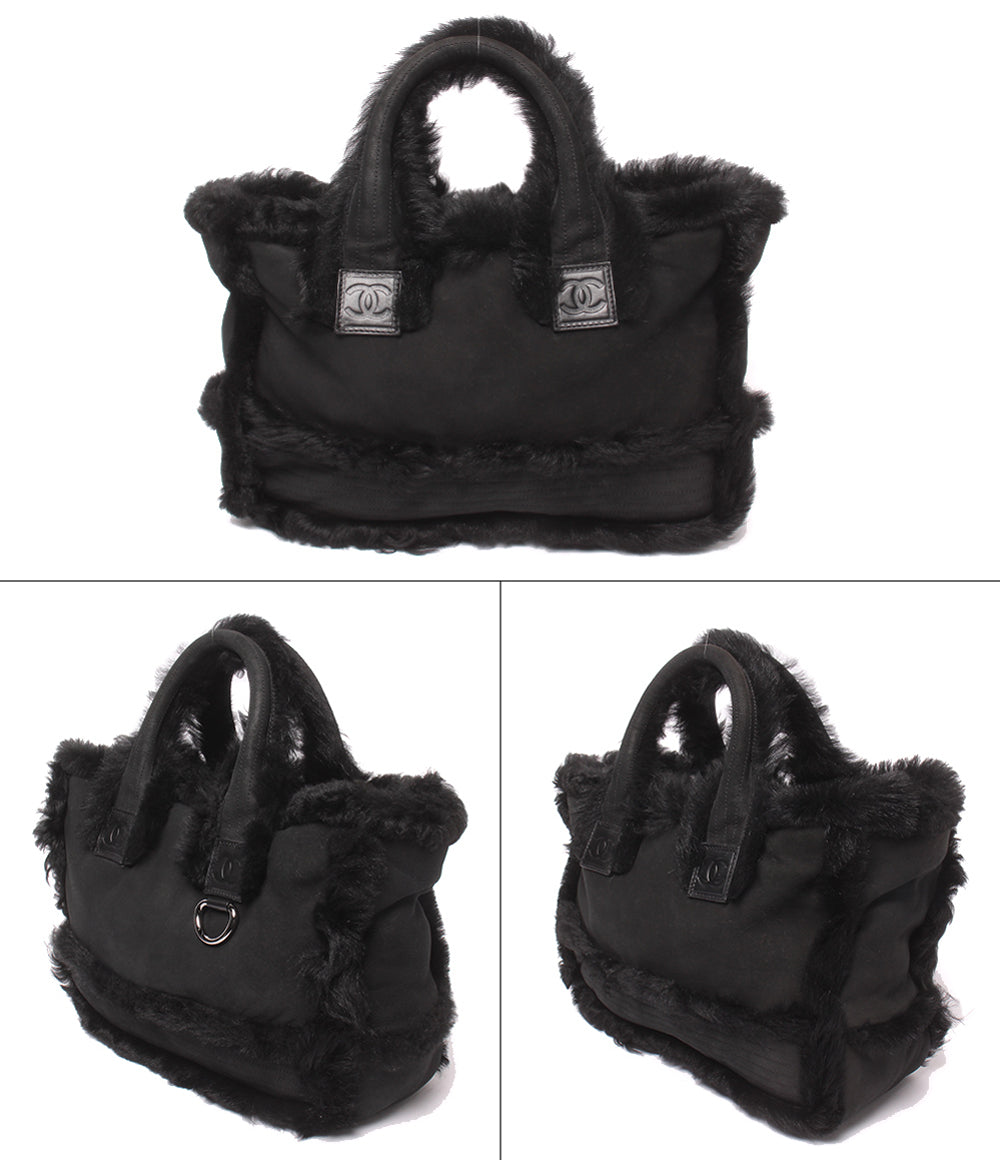 CHANEL トートバッグ シルバー金具 11番台 ムートン ファー レディース シャネル