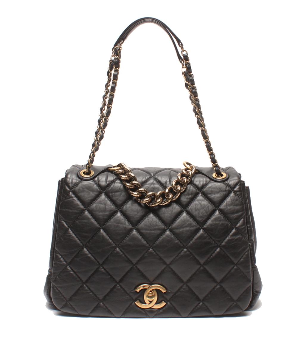 CHANEL 2WAYチェーンハンドバッグ ショルダーバッグ 肩掛け ゴールド金具 パリボンベイ マトラッセ ダブルチェーン シングルフラップ レディース