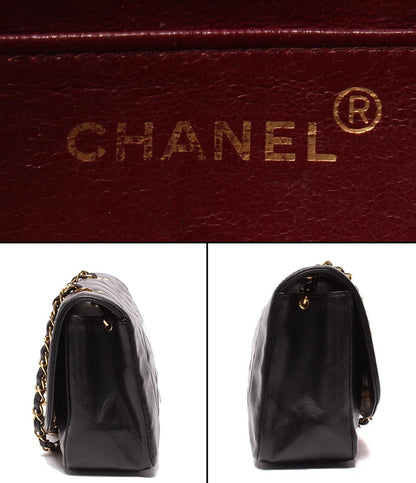 CHANEL チェーンショルダーバッグ シングルチェーン シングルフラップ ゴールド金具 マトラッセ ダイアナ22 レディース シャネル