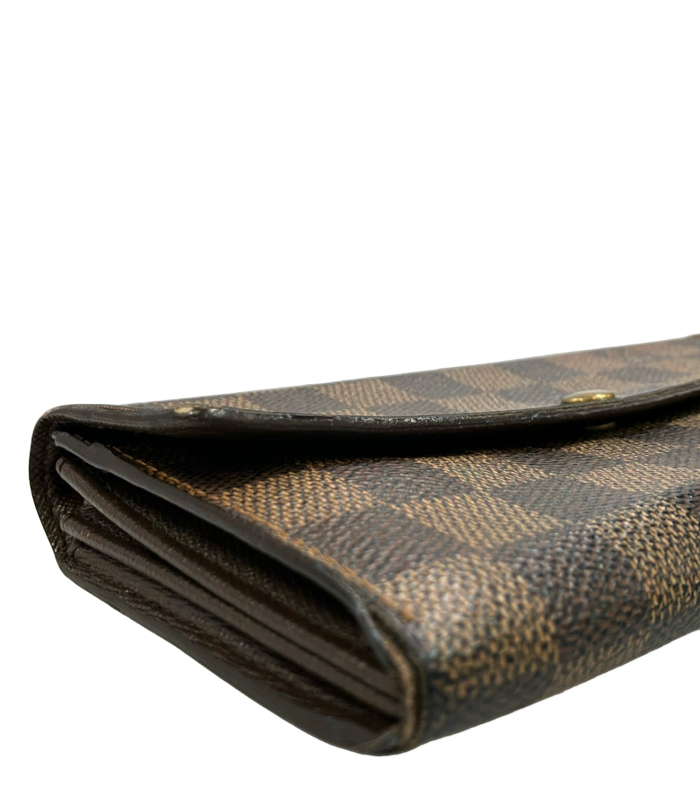 LOUIS VUITTON 長財布 ポシェット ポルト モネ クレディ ダミエ エベヌ
