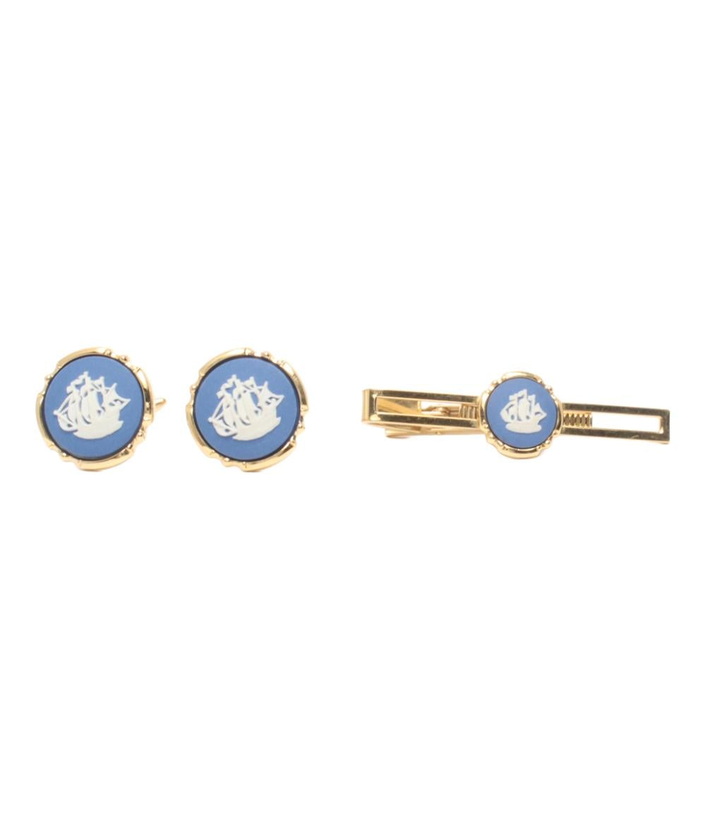 ウエッジウッド タイバー タイピン カフス 帆船 2点セット メンズ WEDGWOOD