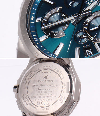 CASIO 腕時計 ブルートゥース搭載 オシアナス OCEANUS ソーラー電波 グリーン OCW-T6000 メンズ カシオ