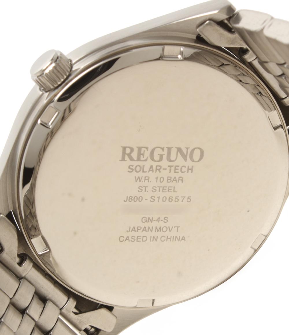 美品 REGUNO 腕時計 ソーラー ブラック J800-S106575 メンズ レグノ