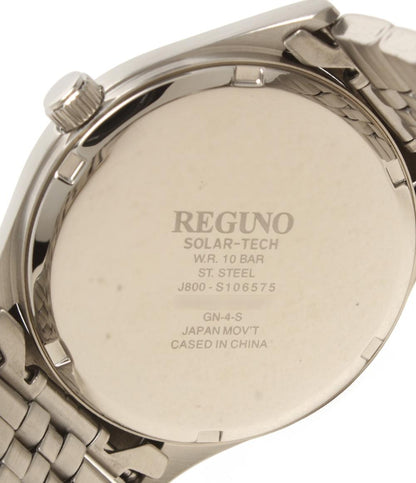 美品 REGUNO 腕時計 ソーラー ブラック J800-S106575 メンズ レグノ