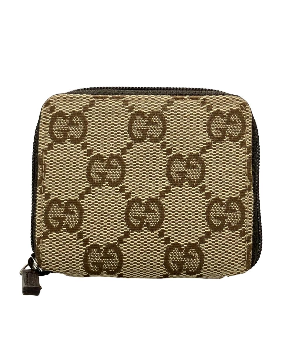 GUCCI GG柄 ケース レザー ラウンドファスナー グッチ GUCCI ラウンドファスナー GG柄 シマ コインケース 小銭入れ