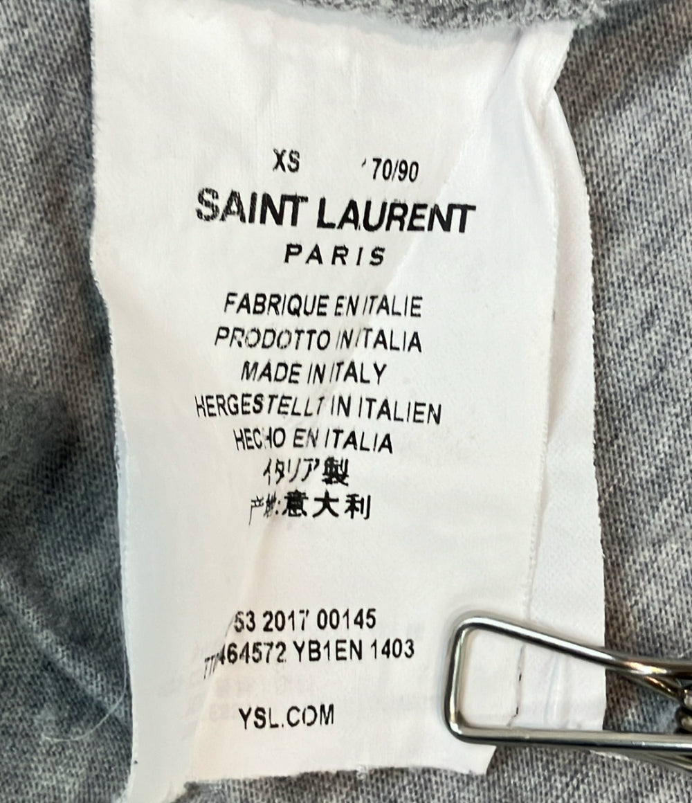 SAINT LAURENT 半袖Tシャツ コットン100% クルーネック ロゴ メンズ サンローラン
