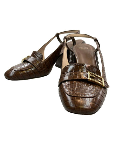 フェンディ サンダル パンプス クロコダイル柄 レディース SIZE 37 (L) FENDI