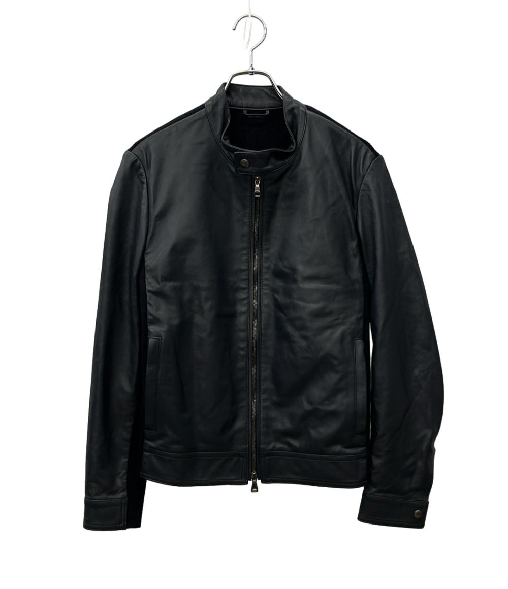 EMMETI シングルライダースジャケット JURI MAGLIA  ニット切替 メンズ SIZE 48 (L) エンメティ