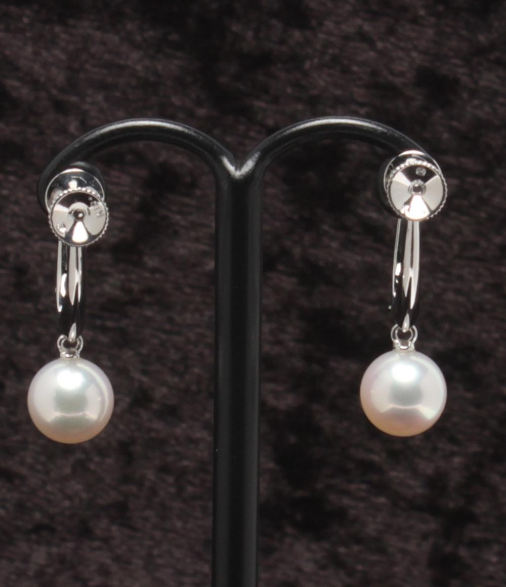 美品 ミキモト イヤリング K18 パール 7.3mm ダイヤ レディース 美品 ミキモト イヤリング K18 パール 7.3mm ダイヤ レディース