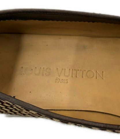 ルイ・ヴィトン スリッポン ローファー スクエアトゥ ダミエ ハラコ BA0052 メンズ SIZE 6 1/2 (S) LOUIS VUITTON